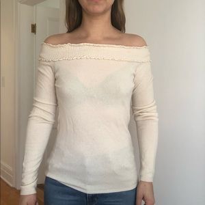 TSE Cashmere Off Shoulder Sweater